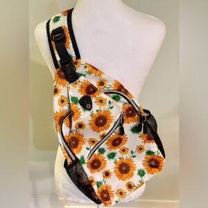 NEW Mosiso, Sunflower Sling Backpack Crossbody, Adjustable Strap